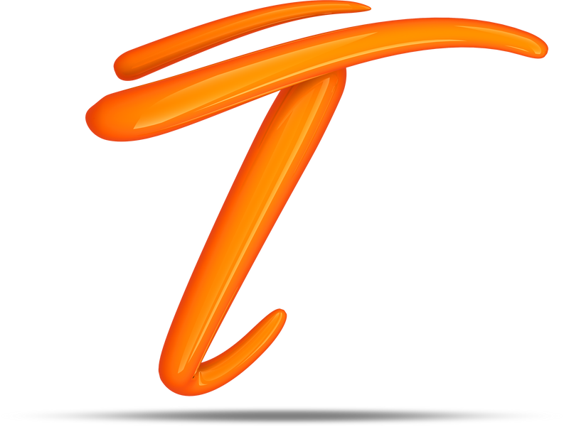 3D Alphabet Calligraphy Style of Letter T Cutout